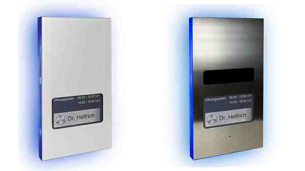 DoorLine Pro exclusive Color, rechts: DoorLine Pro exclusive Steel. Bildnachweis: Telegärtner