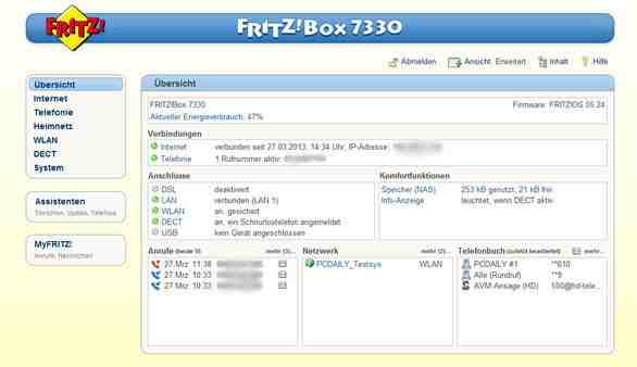 Über die Benutzeroberfläche FRITZ!OS können sämtliche Einstellungen des Routers per Mausklick geändert werden.